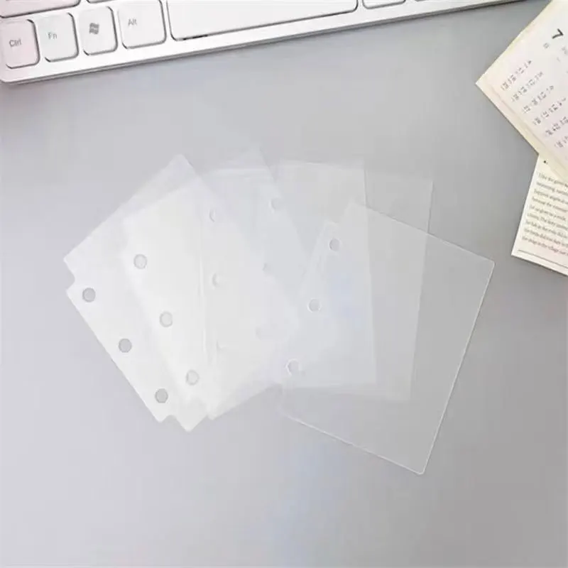 

5pcs Mini 3-Hole Notebook Cover Loose Leaf Binder PP Frosted Plate Protecting Inner Paper Divider Separator Folder Stationery