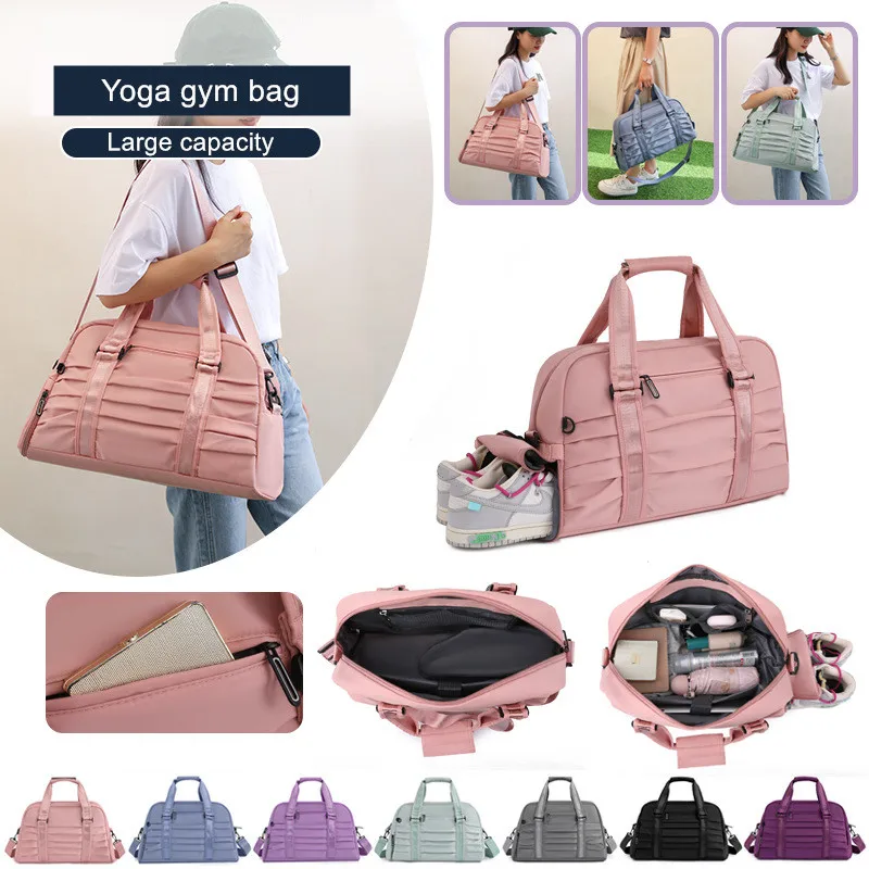 Bolso deportivo de gimnasio para mujer, bolsa de Yoga, viaje, bolsillo para  zapatos, equipaje, tendencia de fin de semana, bandolera de baile -  AliExpress