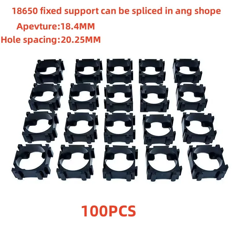 100PCS 18650 Battery Safety Anti Vibration Holder Cylindrical Bracket Li-ion Cell Storage Lithium Battery Support Stand 22x22mm