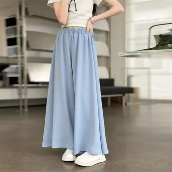 2025 Nuovi bambini di moda Pantaloni a gamba larga Estate Bambini Casual Pantaloni corti sottili per vestiti per ragazze adolescenti 4 6 8 10 12 14 anni 1