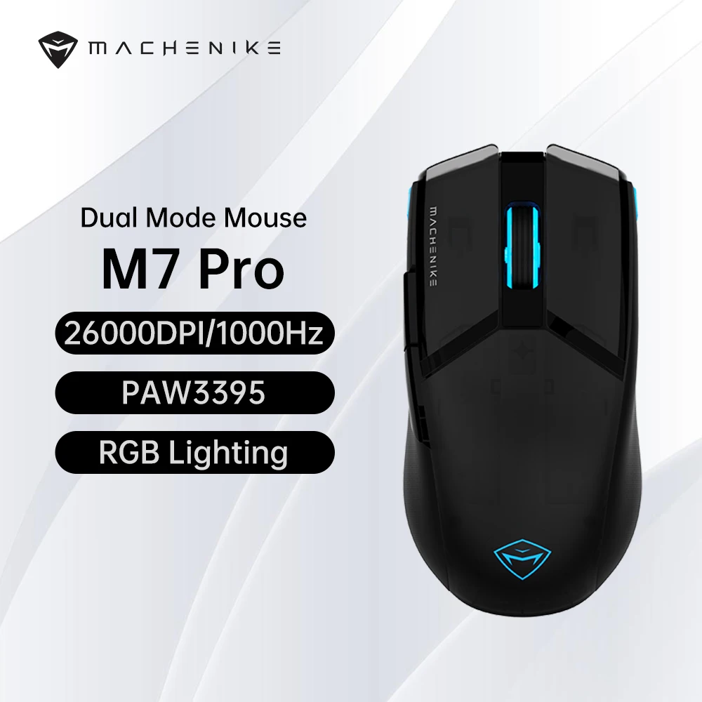 Machenike M7 Pro 게임용 마우스 USB 유선 2.4GHz 무선 마우스 PAW3395 26000DPI 650IPS 7 버튼 74g RGB 노트북 PC 마우스 게이머 용