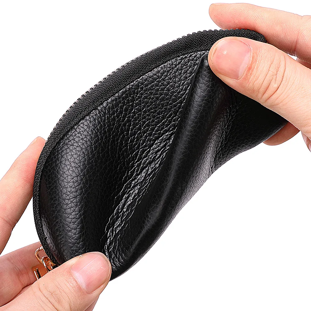 Women's PU Leather Coin & Key Holder - Cute Zipper Mini Wallet