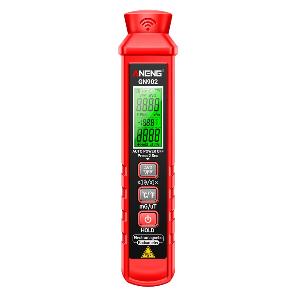 Digital Electromagnetic Radiation Detector LCD Backlight Screen Magnetic Radiation Analyzer Sound Light Alarm EMF Meter Home