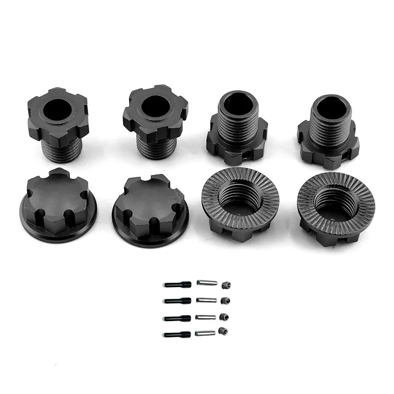 thumbnail image 2 of Red Aluminum 17mm Splined Wheel Hub Hex Adapters - 4pc Set For Traxxas E-REVO 2.0 VXL 2 of 13
