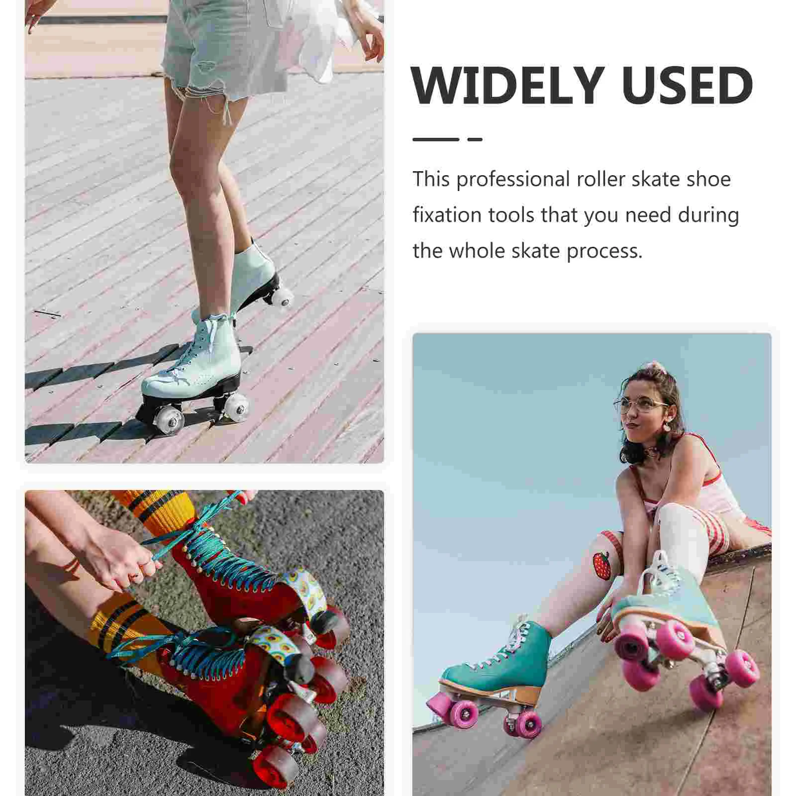 Skateboard Accessories Roller Skates Bag Ice Skate Guards Inline Speed Skates Frame 2 Sets Shoe Laces Portable Buckle Strap Roller Skate Accessories
