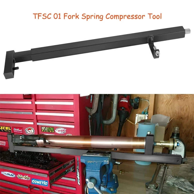 

TML Motorcycle Repair Parts TFSC 01 Fork Spring Compressor Tool for Most Current Sport Bikes and Road Racers-Steel-1Pack