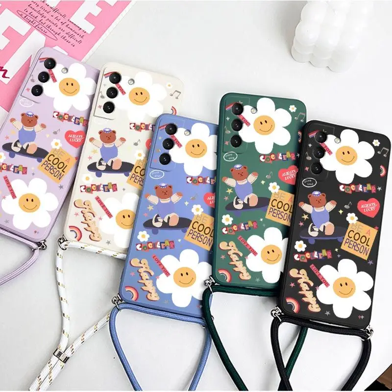 Slithering Bear Crossbody Lanyard Silicone Phone Case Cover