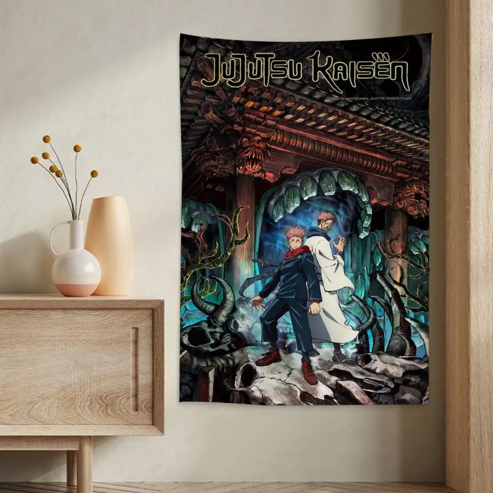 Anime Jujutsu Kaisen Tapestry Hanging Tarot Hippie Wall Rugs Dorm Wall Hanging Sheets