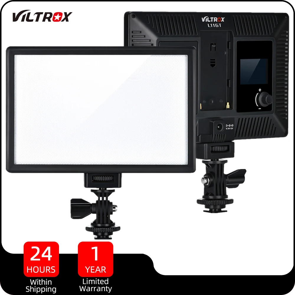 

Viltrox L116T CRI95+ Bi-Color 3300K-5600K LED Video Light Dimmable LCD Display Ultra thin for Camera DV Camcorder