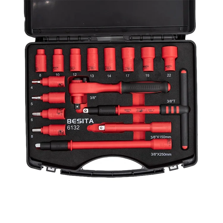 

17 pcs 1000 VDE Insulated Adjustable Wrench Socket Tool Set