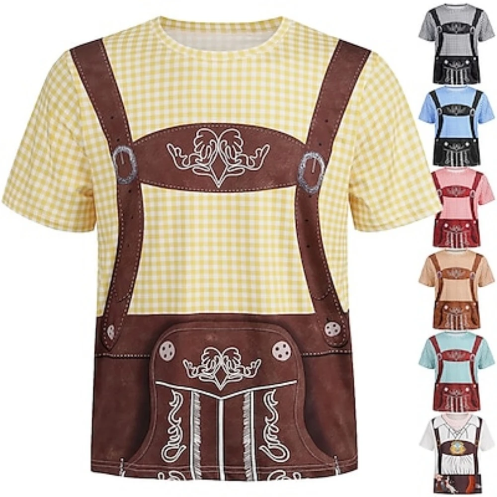 

Футболка Октоберфест, Баварская футболка с рисунком пива Lederhosen, аниме Графические футболки для мужчин, женщин, унисекс, взрослый 3d-принт 100%, Повседневная футболка