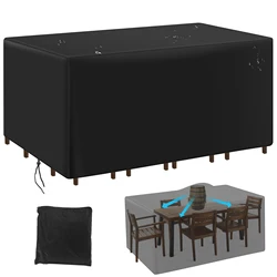 Heavy Duty Waterproof Garden Furniture Cover - Anti - UV & Dustproof Protection - 270x180x89cm (Black)