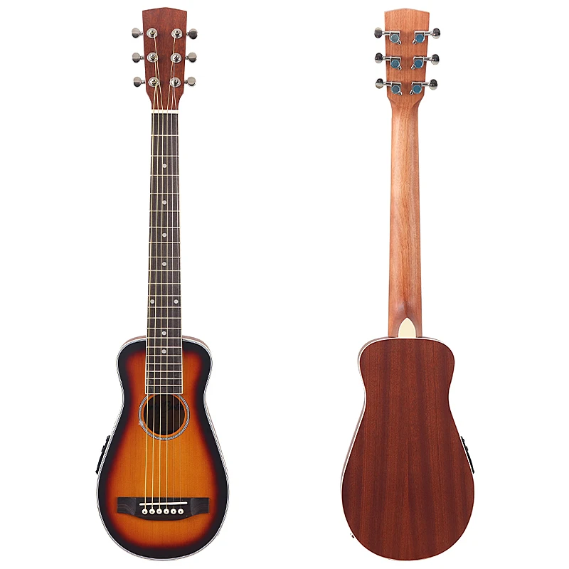 旅行用ギター,36インチ,6弦,ミニギター,茶色,天然フォーク,フル高