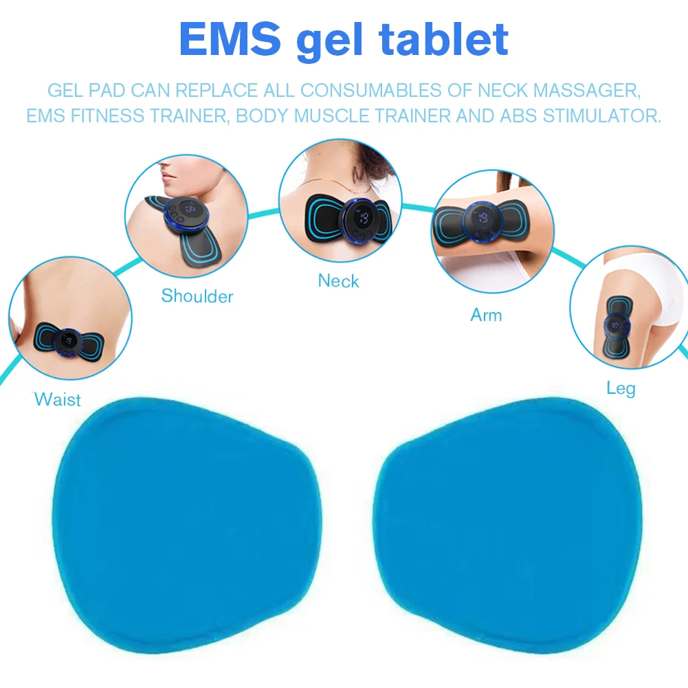 1Pair/2pcs Massager Pads Replacement Silicon Gel Abdominal Muscle Patch Reusable Safe Comfortable EMS Neck Trainer Accessories