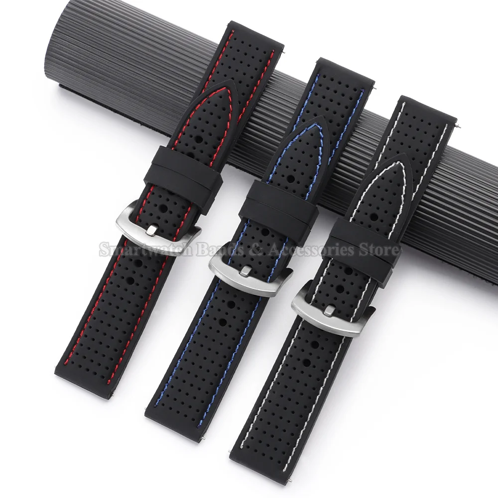 Breathable Silicone Quick Release Watch Strap - Soft Rubber Bracelet