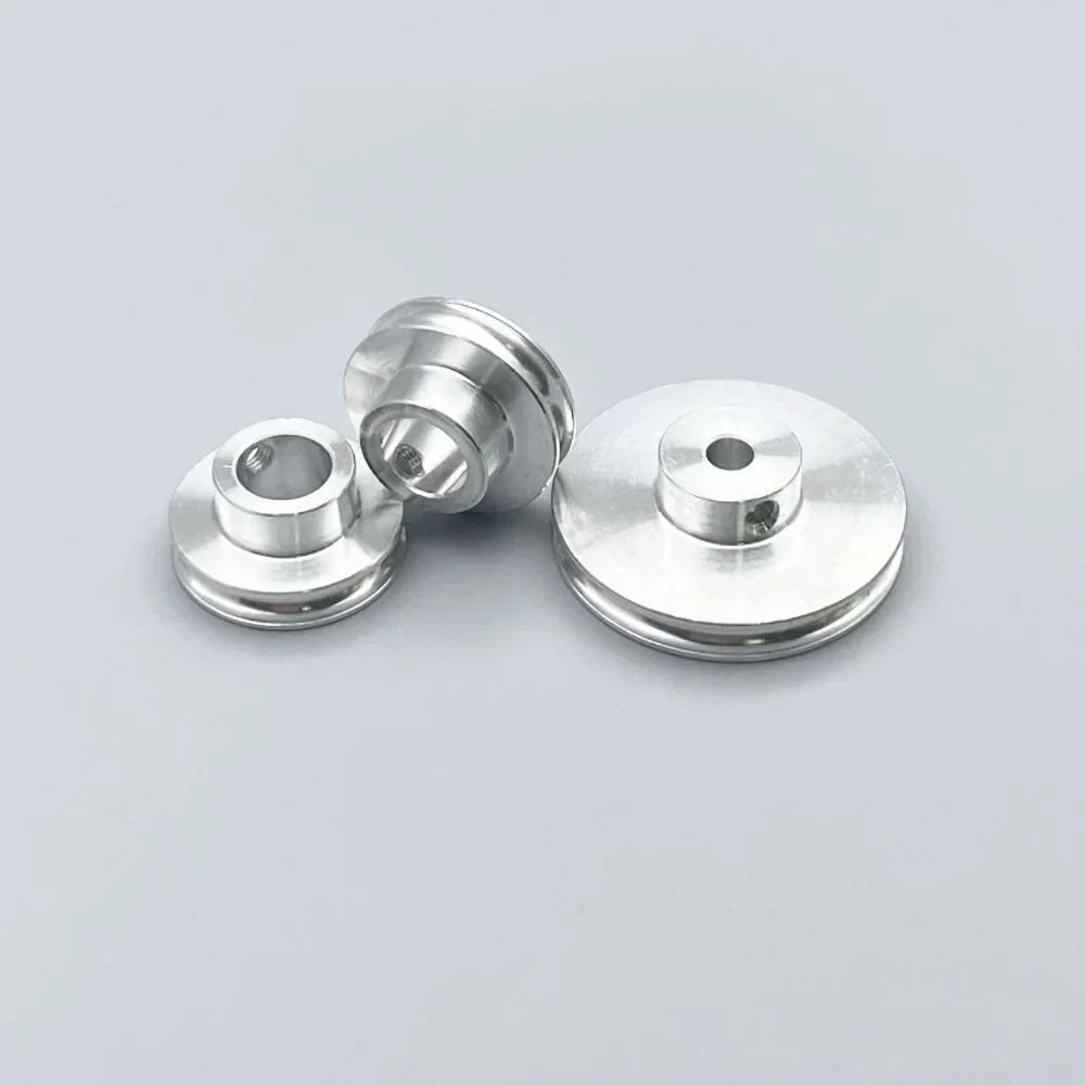 3MM U-Groove Aluminum Alloy 12/16/20/26/30/40MM Round Belt Pulley Wheel Metal Single Groove Pulley Wheel 3/3.17/4/5/6/7/8mm belt pulley