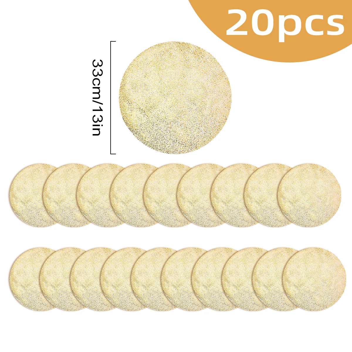 Elegant Gold Foil Disposable Placemats - Set of 13 Round Table Mats for Festive Dining and Home Décor