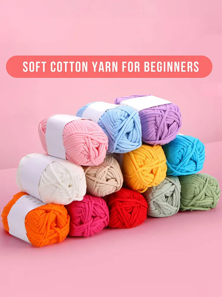 50g/roll, crochet yarn for beginners, gennuine cotton, easy to use, easy to see stitches, 68% Cotton+32% Nylon 2