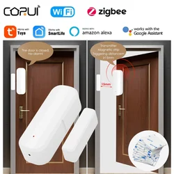 CORUI Tuya WiFi Zigbee sensore per porte e finestre Smart Home Security Door Open rilevatori chiusi supporto in gommapiuma Alexa Google Home