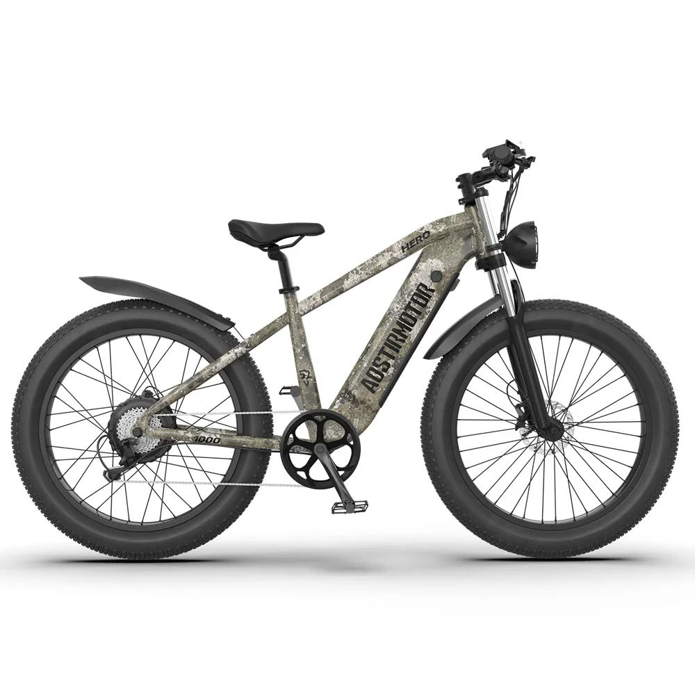 26 inch Fat Tire Mountain Dirt Electric Bicycle 1000W 52V 20Ah Suspension Ebike maximum speed 50KM/H with Hydraulic brake
