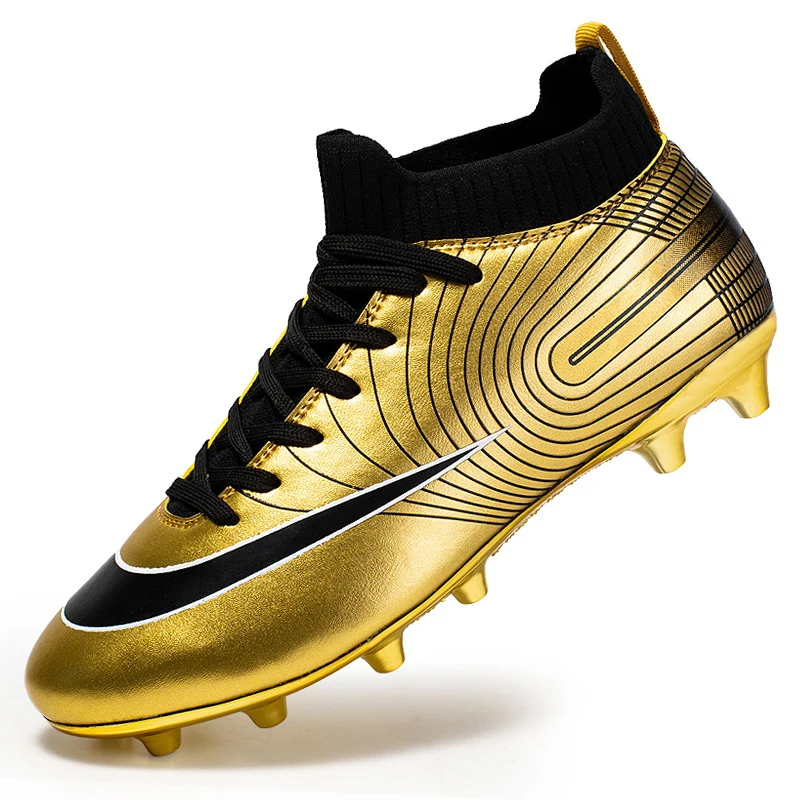 Description Picture 3 of item2023 Professional Unisex Soccer Shoes Long Spikes Tf Ankle Football Boots Outdoor Grass Cleats Football Shoes Chuteira Society