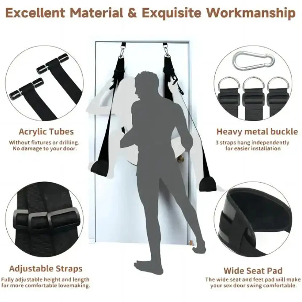 Sex Swing with Soft Seat & Leg Pad Indoor Erotic Hanging Door Sexy Swing for Couples Sex Toys Furniture BDSM Bondage Restra sex toys,sex swings