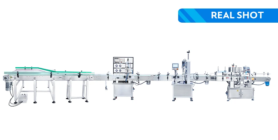 ZONESUN ZS-FAL180X4 4 Diving Nozzles Magnetic Pump Liquid Filling Capping Round Bottle Labeling Production Line