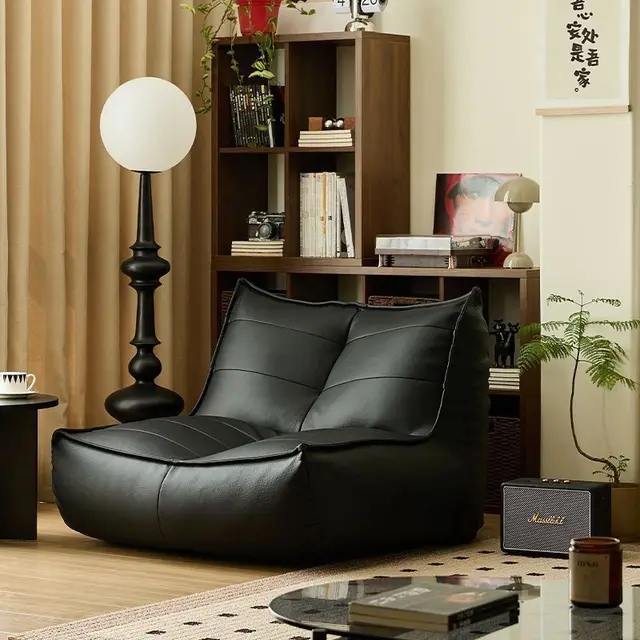 Living Room Balcony Single Sofa Bedroom Tatami Cat's Paw Leather Sofa Chair Leisure Chair Recliner Corner Sofa for Living Room