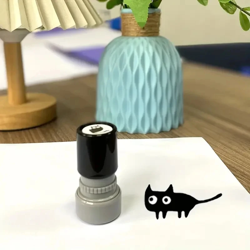 4 가지 스타일 귀여운 검은 고양이 스탬프 DIY 스크랩북 장식 일기 콜라주 카와이 편지지 사무실 학교 용품