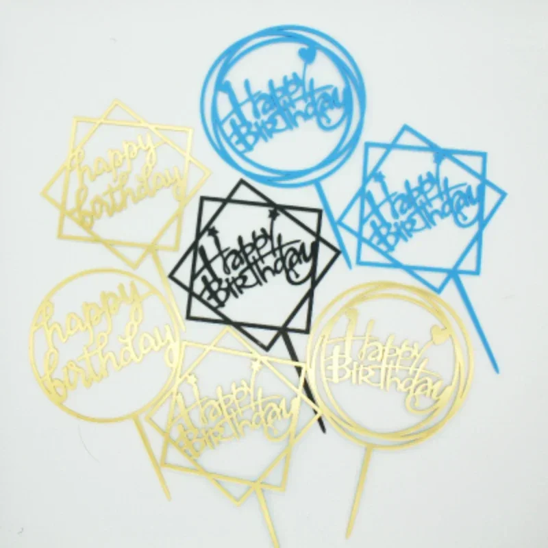 Cake Topper Happy Birthday Acrylic Letter Toppers Party Supplies Baking Decorating Tools