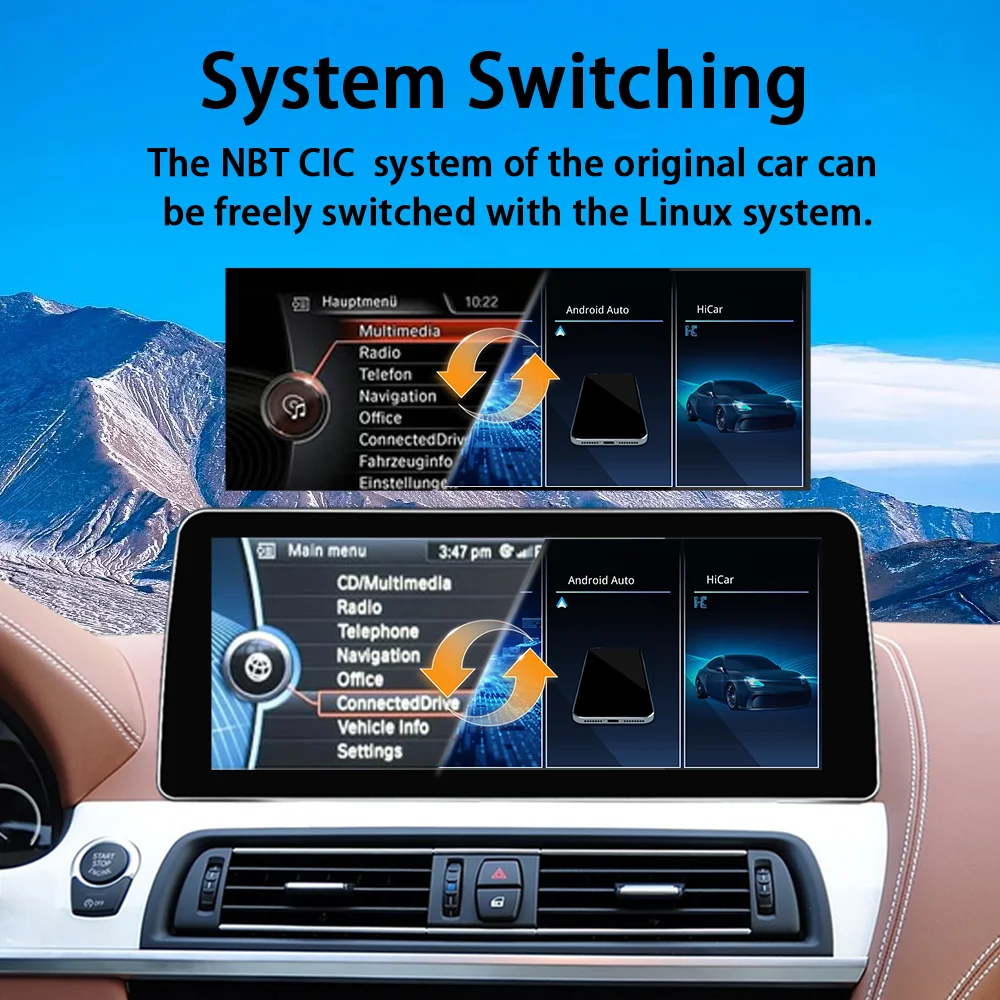 Nuevo Carplay inalámbrico para BMW Serie 6 F06 F12 F13 CIC NBT Reproductor multimedia Android Auto Pantalla táctil inteligente Car Play para vehículos 3
