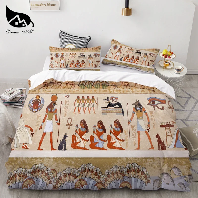 

Комплект постельного белья Dream NS из 3 предметов с египетским чехлом, текстиль древней египетской цивилизации, Королевский Комплект постельного белья, пододеяльник, наволочка, комплекты постельного белья