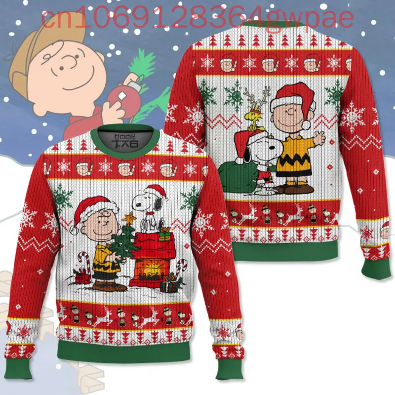thumbnail image 1 of Suéteres feos navideños con dibujos de Snoopy y Charlie Brown, suéteres feos navideños con estampado 3D, suéteres casuales de moda para hombres y mujeres, 1 of 5