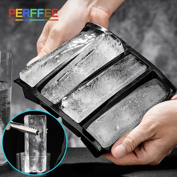 Vassoio per cubetti di ghiaccio con coperchio Stampo per ghiaccio grande e lungo Bastone per ghiaccio per whisky Cocktail Bottiglia d'acqua Accessori da cucina Gadget da cucina 1