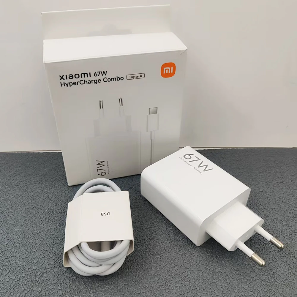 67W Turbo Fast Charging EU Charger Kit with 1M 6A Type-C Cable