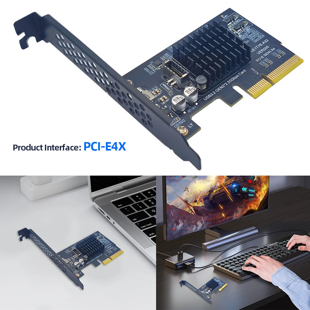 

USB 3,2 GEN2 * 2 20 Гбит/с PCIE карта PCI Express 3,0 X4 на TYPE C расширения адаптера PCI-E USB C Riser SATA Power 1 порт