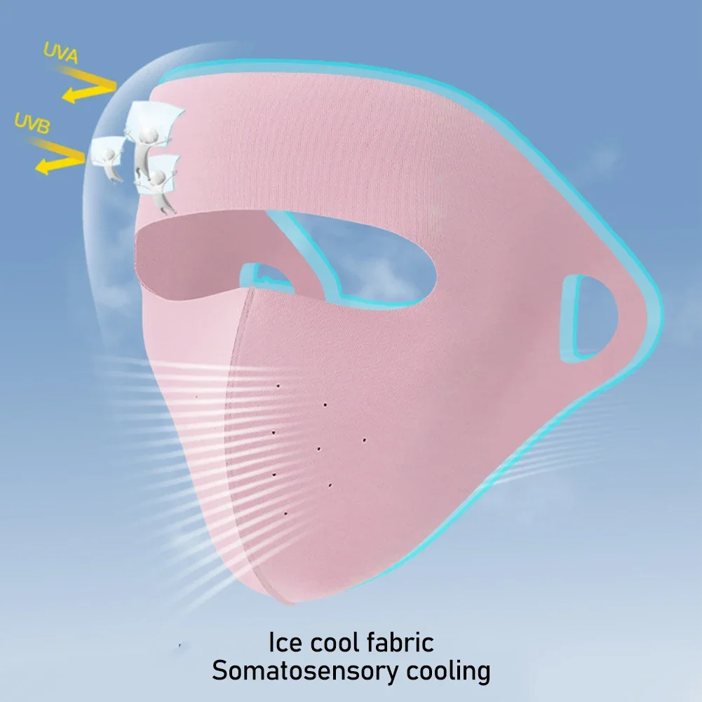 Summer Ice Full Face Silk Sunscreen Mask Forehead Thin Section Breathable Mask Anti Ultraviolet scarf Sun Protection bandana