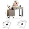 White Dressing Table with Mirror and Light, Small Makeup Table with 5 Drawers, Modern Makeup Table with Adjustable Cabinets 6