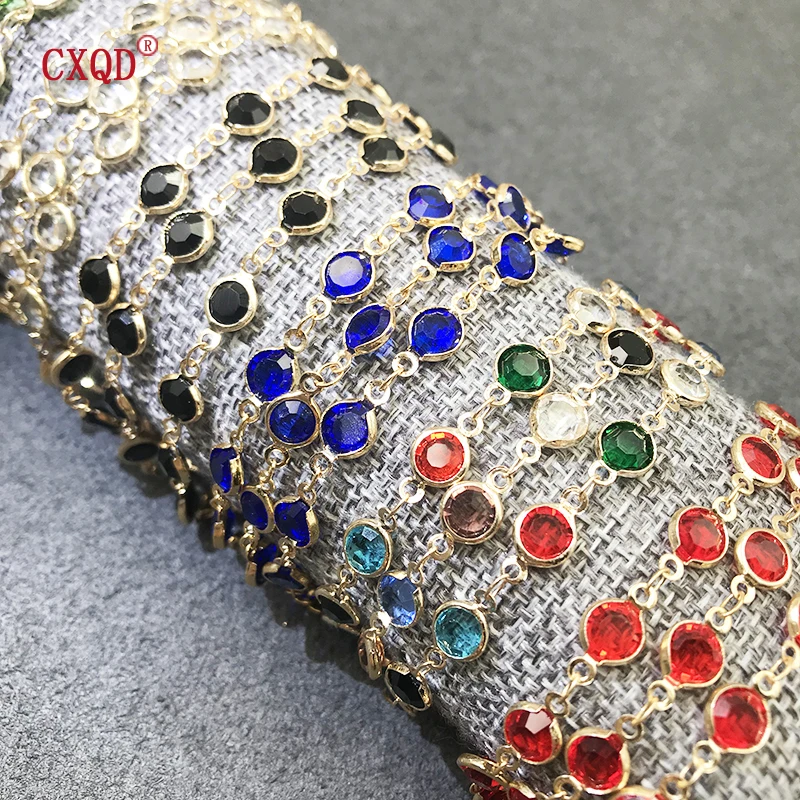 Multicolor Stainless Steel Lobster Clasp Glass Copper Combination Golden Bracelets For Women Girls Kids Gift