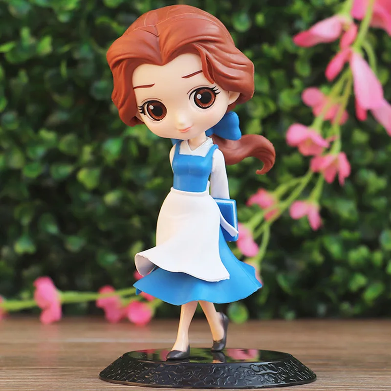 

Disney 14cm Princess Q Posket Beauty and the Beast Toys Belle PVC kawaii Figures Action Collectible Model girl gift Doll toy