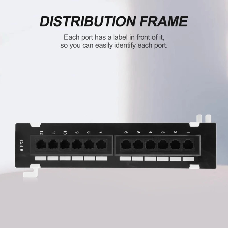 Network Tool Kit 12 Port Cat6 Patch Panel Rj45 Networking Wall Mount Rack Mount Bracket