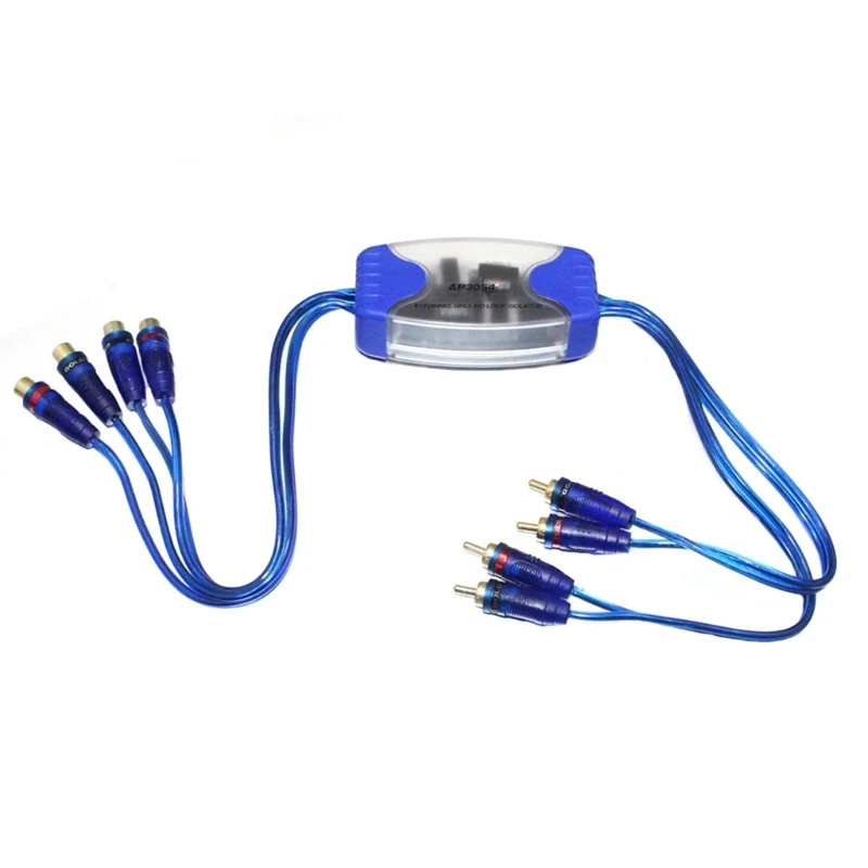 Home Stereo System Universal 12V Line Noise Sound Eliminator 4 Channel RCA Ground Loop Isolator Noise Filters Car