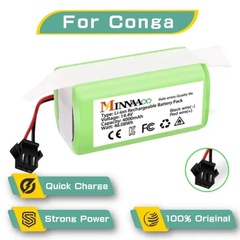 

NEW 14.4V 6800mAh Li-ion Battery for Conga Excellence 950 990 1090 1790 1990 Deebot N79S N79 DN622 Eufy Robovac 11S 12 X500