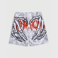 Trend Skeleton Hand Graphic Beach Shorts For Men Fashion Cool Summer 3D Printed Short Pants Loose Streetwear Hip Hop Swim Trunks 2