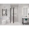 Frameless Swinging Shower Door, Resistance Free Hinges for Smooth Opening and Closing, Reversible Installation 72" x 33.5" 2