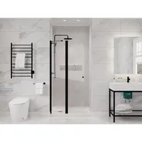 Frameless Swinging Shower Door, Resistance Free Hinges for Smooth Opening and Closing, Reversible Installation 72" x 33.5" 2