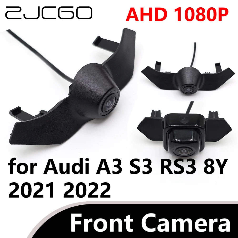 

ZJCGO AHD 1080P CVBS 480P 170° Car Parking LOGO Front View Camera waterproof for Audi A3 S3 RS3 8Y 2021 2022