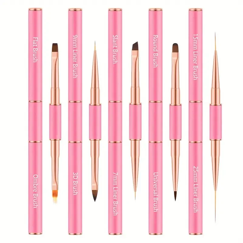5pcs Double-Ended Professional Nail Art Brush Set