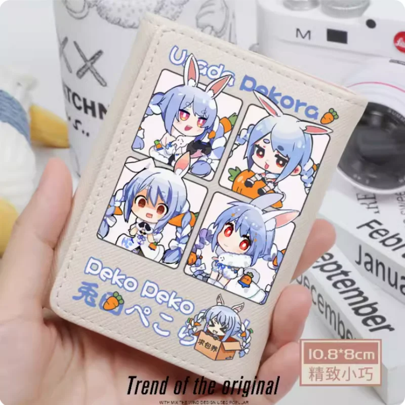 Anime Usada Pekora Hololive Fashion Wallets PU Purse Card Holder Hasp Money Bag Cosplay Gift B1260