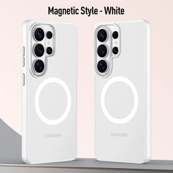 Luxury Matte Translucent Magnetic Shockproof Case with Wireless Charging Compatibility - Galaxy S26 Ultra (3 - With Magnetic)